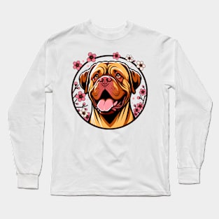Dogue de Bordeaux Welcomes Spring with Cherry Blossoms Long Sleeve T-Shirt